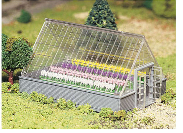 Bachmann 45615 GREENHOUSE W/FLOWERS Kit, O Scale