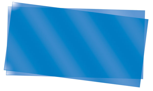 Evergreen Scale Models 9902 Transpartent Sheets pkg(2) - .010 x 6 x 12" .025 x 15.2 x 30.5cm -- Blue, A Scale