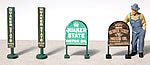JL Innovative Design 472 Vintage Gas Station Curb Signs Quaker State, HO Scale
