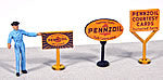 JL Innovative Design 473 Vintage Gas Station Curb Signs Pennzoil, HO Scale