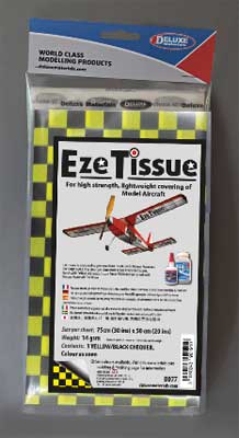 Deluxe Materials Ltd BD77 Eze Tissue for Aircraft - 29-1/2 x 19-11/16" 75 x 50cm -- Yellow and Black Checker pkg(3)