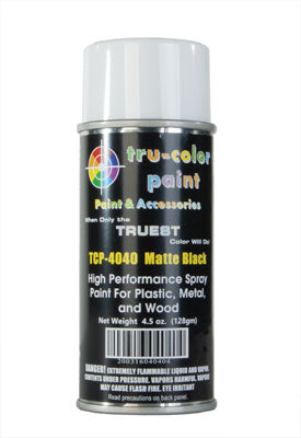 Tru-Color Paint TCP-4040 Aerosol Spray Paint 4.5oz 135ml Can -- Matte Black
