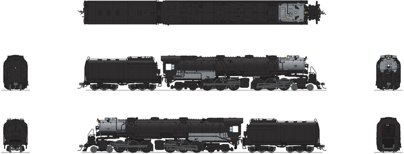 (Brass Hybrid) BLI 4810 UP Early Challenger (CSA-2), Unlettered, Post-1947, As-Delivered Front Engine, Paragon4 Sound/DC/DCC, Smoke, HO