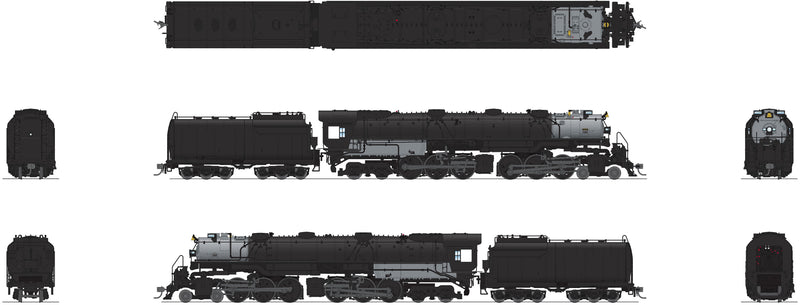 (Brass Hybrid) BLI 4811 UP Early Challenger (CSA-2), Unlettered, Post-1947, Re-built Front Engine, Paragon4 Sound/DC/DCC, Smoke, HO