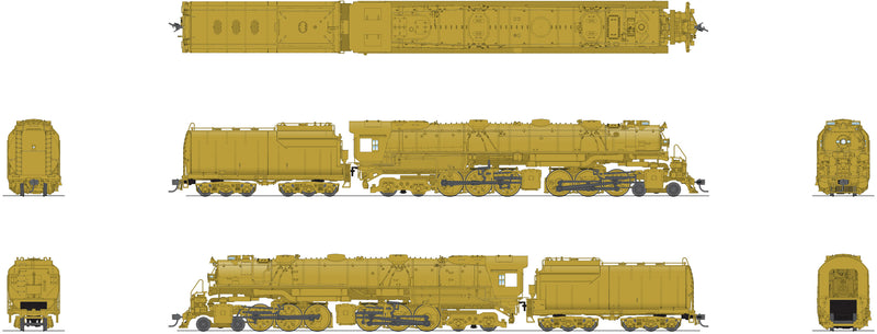 (Brass Hybrid) BLI 4813 UP Early Challenger (CSA-2), Unlettered, Painted Brass, As-Delivered Front Engine, Paragon4 Sound/DC/DCC, Smoke, HO