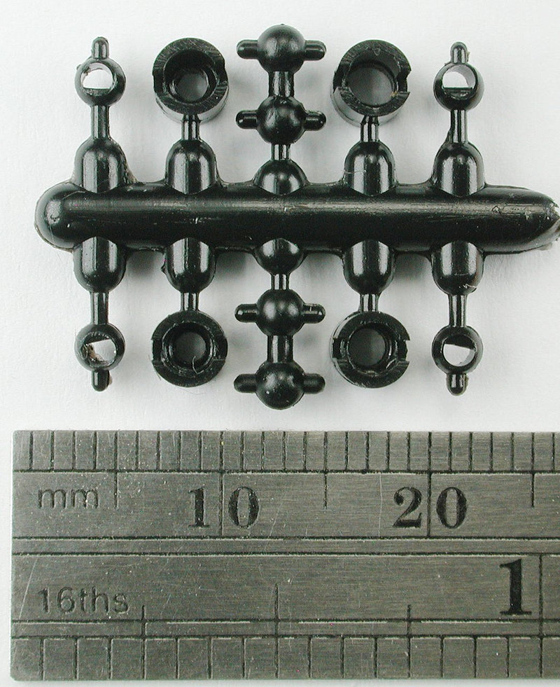 Northwest Short Line 483-6 Universal Driveline Couplers -- 1.5mm Primary Cups Shaft, 1.5mm Horned Ball Shaft, 3/32" Ball Diameter, All Scales