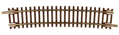 Atlas Model Railroad Co. 150-2021 Code 55 Track w/Nickel-Silver Rail & Brown Ties -- 16-1/4" Radius Half Curve pkg(6), N scale