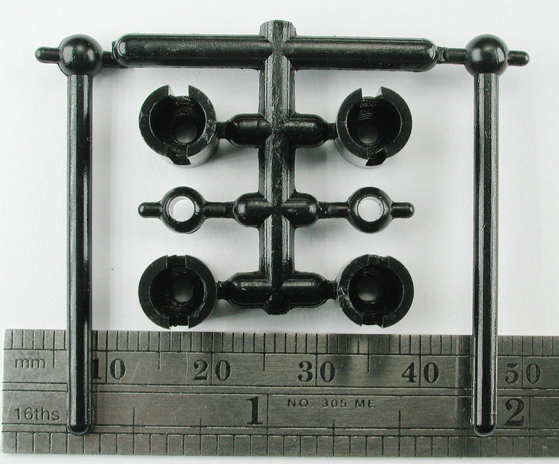 Northwest Short Line 490-6 Universal Driveline Couplers -- 2.4mm Primary Cups Shaft, 3/16" Ball Diameter, All Scales