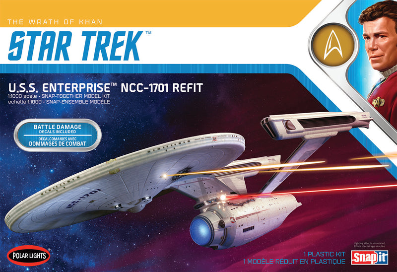 Polar Lights POL974 STAR TREK U.S.S. ENTERPRISE REFIT WRATH OF KHAN EDITION 1:1000 SCALE MODEL KIT