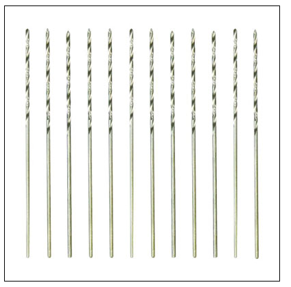 Excel Hobby Blades Corp. 271-50052 Fine High-Speed Twist Drill Bit - pkg(12) in Tube, Carded --