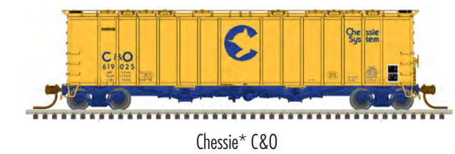 ATLAS 50005814 N 4180 AIRSLIDE COVERED HOPPER CHESSIE SYSTEM [C&O]