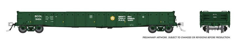 Rapido 50047 52'6" Gondola: BC Rail - Dogwood Scheme: 6-Pack Car Numbers: