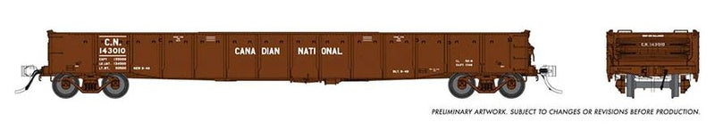 Rapido 50048 52'6" Gondola: Candian National - Delivery Scheme: 6-Pack Car Numbers: