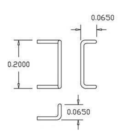 Cal-Scale Train Parts 509 Drop Grab Irons 0.12 Wire 20Pk