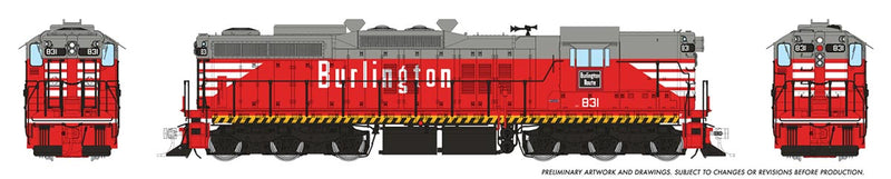 PREORDER Rapido 050222 HO EMD SD9 High Nose - Standard DC -- Chicago, Burlington & Quincy