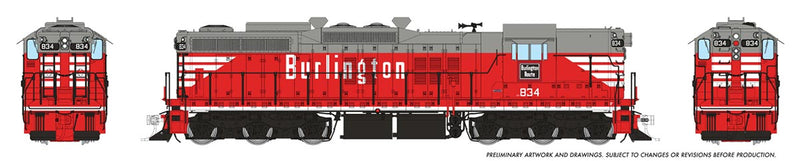 PREORDER Rapido 050223 HO EMD SD9 High Nose - Standard DC -- Chicago, Burlington & Quincy