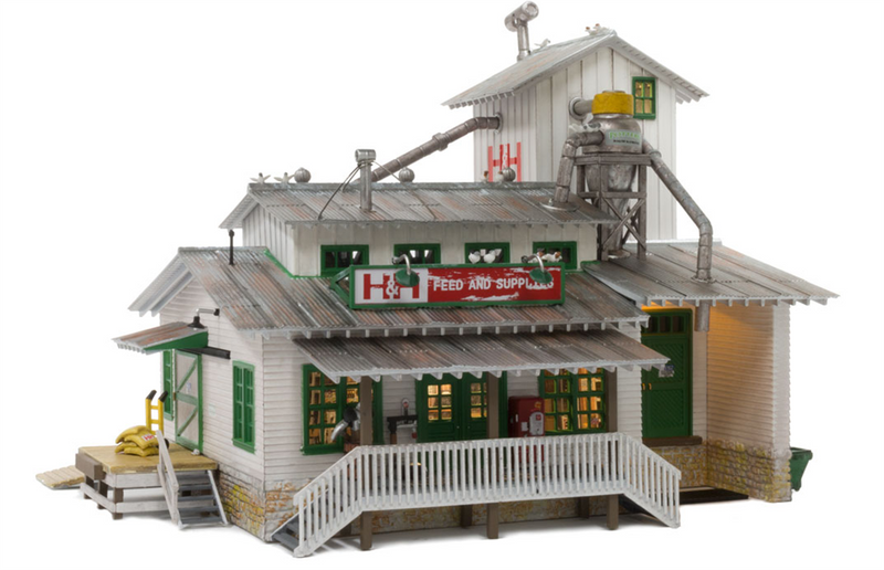 Woodland Scenics BR5059 H&H Feed Mill, HO Scale