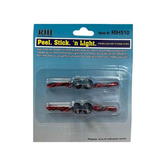 Rock Island Hobby RIH510 Peel Stick 'n light 4 pcs Bulb
