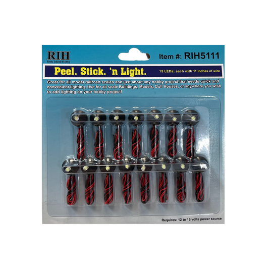 Rock Island Hobby RIH5111 Peel Stick 'n Light 15 pcs LED