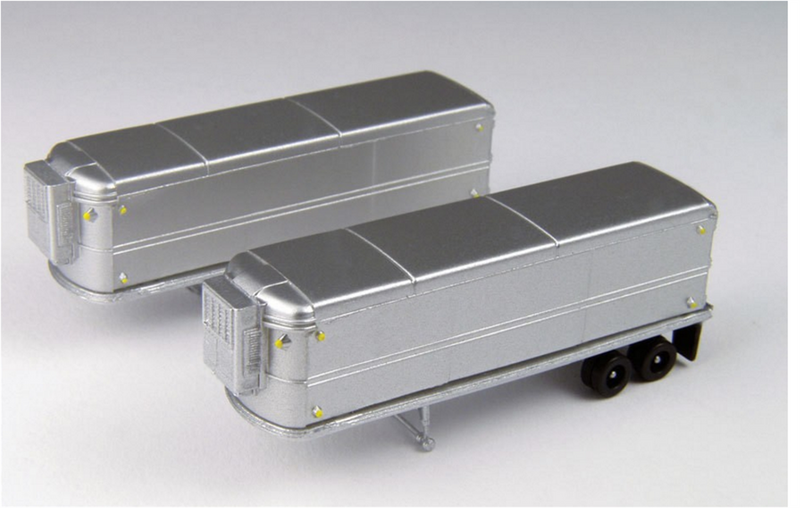 Classic Metal Works 51166 1940s-1960s 32' Aerovan Reefer Trailer 2-Pack - Assembled - Painted, Unlettered (silver), N Scale