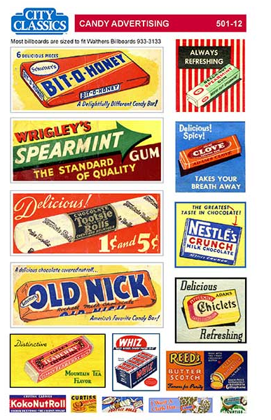 City Classics Buildings 512 Candy Advertising Signs -- Set