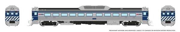 PREORDER Rapido 516005 N Budd RDC-1 Phase 2 - Standard DC -- BC Rail (silver, blue)