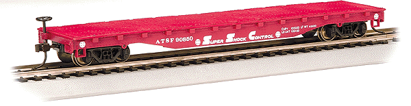 Bachmann 17302 52' Flatcar - Ready to Run - Silver Series(R) -- Atchison, Topeka & Santa Fe, HO Scale