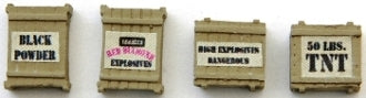 JL Innovative Design 532 Custom Crates Explosives/TNT Tan (4), HO Scale