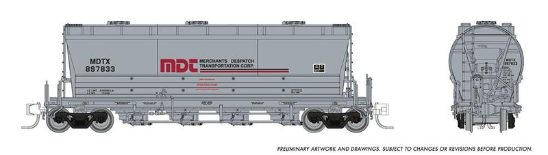 Rapido 533010 N Flexi Flo Hopper (Late): MDTX - Repaint: 6-Pack