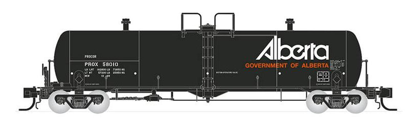 Rapido N Procor 20K gal Tank Car: PROX Gov. of Alberta Late - Single Car - random car #