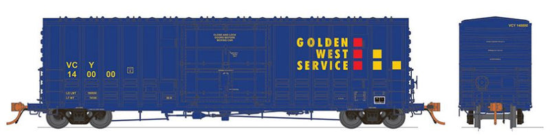 Rapido 537004 B100 Boxcar: Golden West - Ventura County - 6-pack includes the following numbers, all individually packaged: #140000 #140003 #140008 #140011 #140013 #140016, N Scale