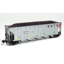 Rapido 538017 AutoFlood III Rapid Discharge Coal Hopper 6-Pack - Ready to Run -- GATX Leasing GGPX Set 3 (silver, red, black), N Scale