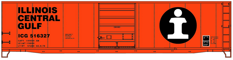 Accurail 5505 50' Steel Boxcars with 8' Superior Door- Illinois Central Gulf, HO