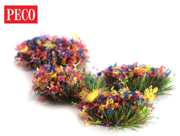 Peco 552-PSG-51 4mm Self Adhesive Grass Tufts with Flower