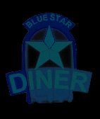 Miller Engineering Animation 5582 Blue Star Diner Horizontal Sign, Medium