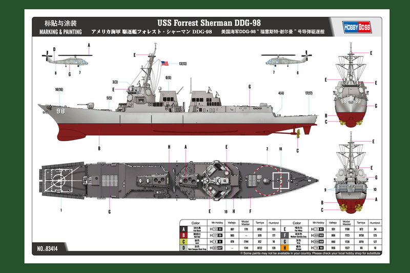 HobbyBoss USS Forrest Sherman DDG-98 83414 1:700