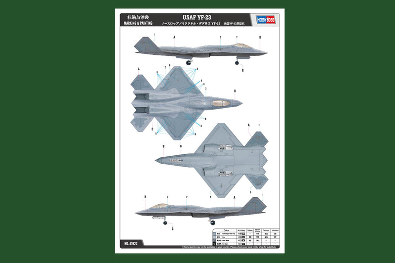 HobbyBoss YF-23 Prototype 81722 1:48