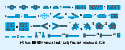 HobyBoss HH-60H Rescue hawk (Early Version) 87234 1:72