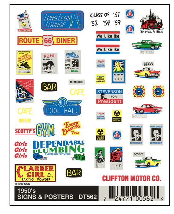 Woodland Scenics 562 1950's Signs And Posters