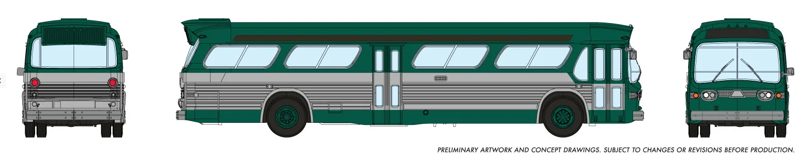 Rapido 573004 1/160 New Look Bus - New York (Green), N Scale