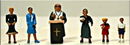 Model Power MDP5737 Wht PASTOR & CONGREGANTS, HO Scale