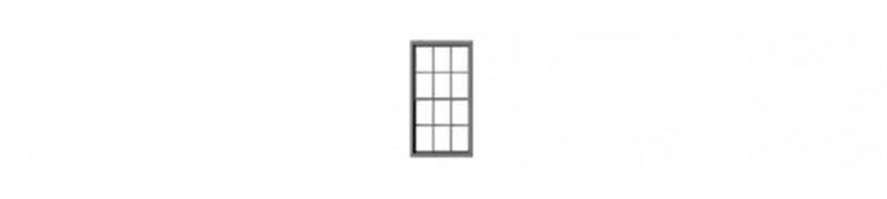 Tichy Train Group 8308 6-6 Double-Hung Masonry Window with Glazing and Shades -- 38 x 68" Scale (Fits .44 x .785" Opening) pkg(12), HO Scale