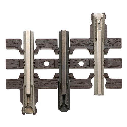 Atlas 6015 21st Century Track System(TM) Nickel Silver Rail w/Brown Ties - 3-Rail -- Straight - 1-1/4" 3.2cm pkg(4), O Scale