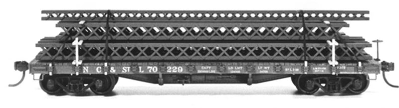 Tichy Train Group 6021 40' 50-Ton AC&F Flatcar - Kit -- Undecorated pkg(6), HO Scale