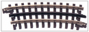 Atlas O 151-6044 21st Century Track System(TM) Nickel Silver Rail w/Brown Ties - 3-Rail -- 027 Half Curved Section, O Scale