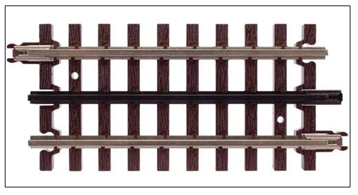 Atlas O 151-6051 21st Century Track System(TM) Nickel Silver Rail w/Brown Ties - 3-Rail -- 4-1/2" Straight, O Scale