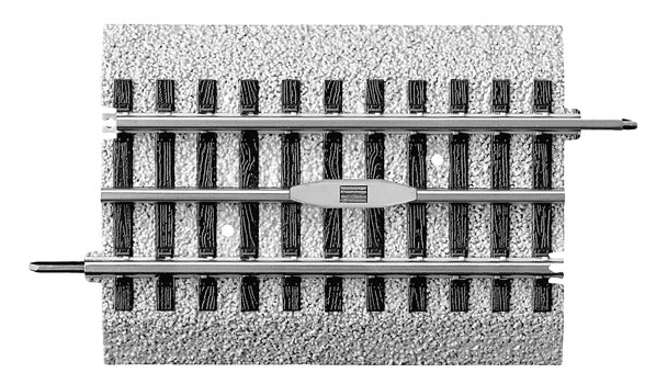 Lionel 612020 FasTrack(TM) Track w/Roadbed - 3-Rail -- Remote Control Magnetic Uncoupler in 5" 12.7cm Straight Track