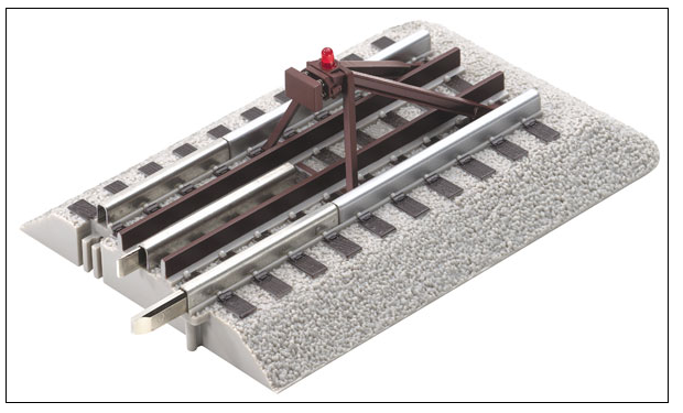 Lionel 612035 FasTrack(TM) Track w/Roadbed - 3-Rail -- Lighted Bumper 5" 12.7cm pkg(2)