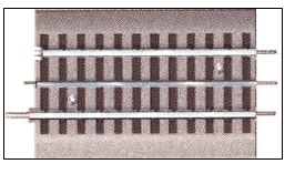 Lionel 612040 FasTrack(TM) Track w/Roadbed - 3-Rail -- FasTrack to Traditional Tubular O/O-27 Transition Section - 5" 12.7cm