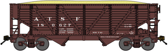 Bluford Shops 63195 2 Bay War Emergency Composite Hopper, Santa Fe GA-60 (sulfur load)